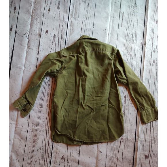 Vintage Boy Scouts of America Official Shirt Sanforized Neck Olive Green READ #2 - Picture 10 of 11